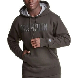 Champion Mens Gray Hoodie 2XL Powerblend Logo Army Camouflage Fleece